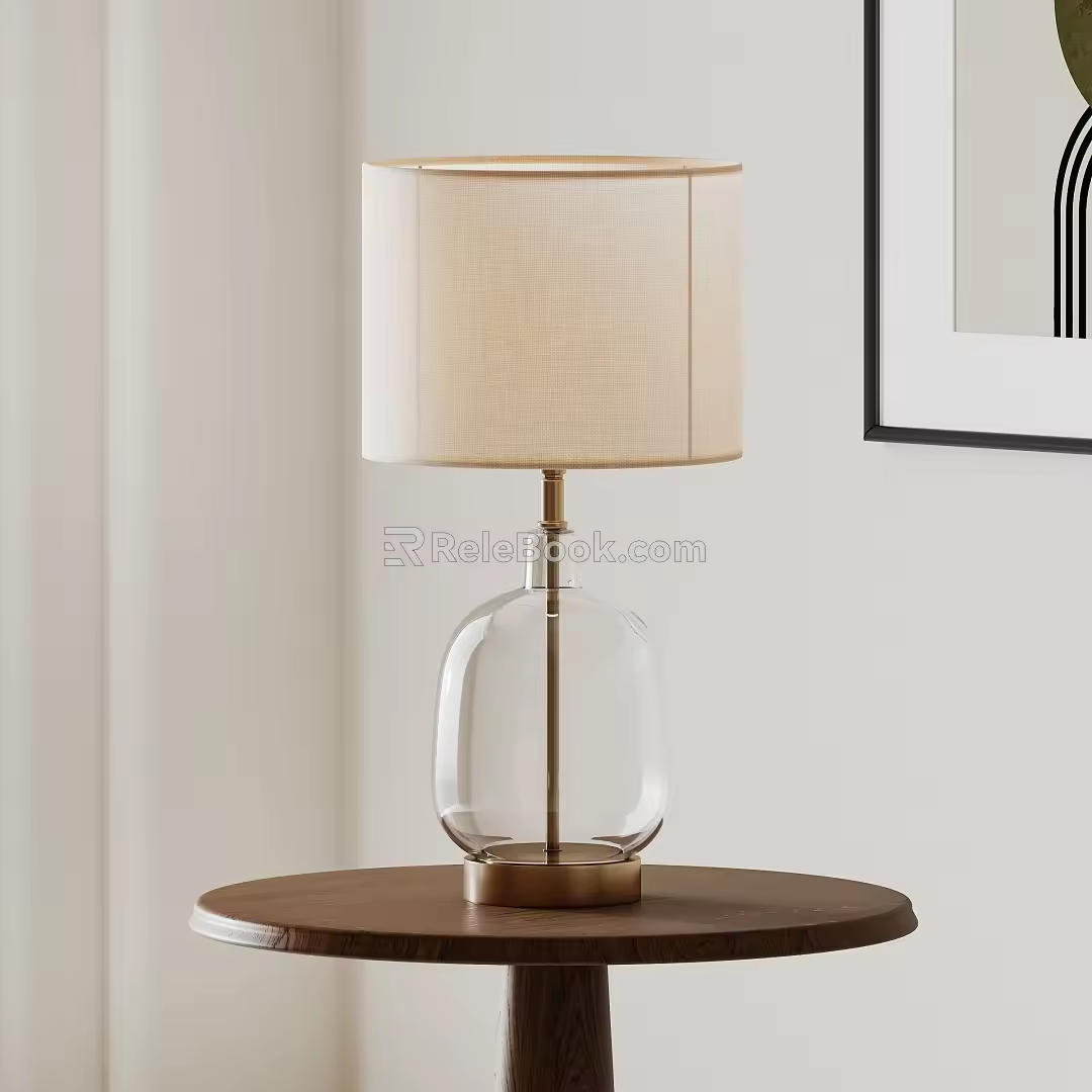 modern table lamp glass table lamp 3d model