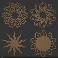 White Laser Cut Wall Decor with Various Intricate Floral and Sun Pattern Designs