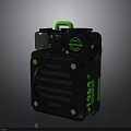 Tactical Black Weapon With Green Handle Scope And Vent Grille