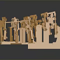 Golden Precision Metal Structural Components For Industrial Design With Intricate Mechanical Details