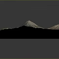 Scenic 3D Terrain Model with Majestic Mountains Prominent Volcano and Green Lake