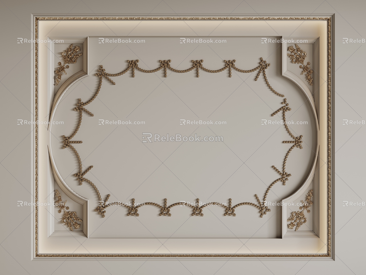 French Ceiling Bedroom Ceiling Guest Restaurant Ceiling 3d model