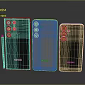 Samsung Smartphones Three Models Featuring Multiple Camera Modules And Sleek Back Design 3d model