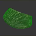 Copper Sculpture With Wavy Stripes And Shiny Surface In Circular Design