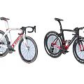 Stylish Road Bicycles With White Red And Black Red Frames And Lightweight Carbon Design