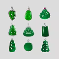 Elegant Jade Pendants With Various Shapes And Diamond Inlaid Silver Settings Fashion Jewelry