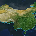Detailed China Map Showing High Resolution Topographic And Geographical Features 3d model