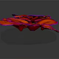 Vibrant Red Flower Shaped Vegetable With Pink Edges On Dark Background
