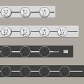 Contemporary Electrical Power Strips In White And Gray With Multiple Round Outlets