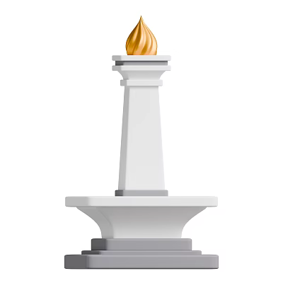 Classical European Architecture White Column With Golden Top And Pedestal Base 3d model