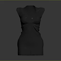 Elegant Gray Sleeveless Dress With V Neck And Ruched Waist Design