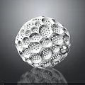 White Golf Ball With Hexagonal Surface Texture On Dark Background With Reflection 3d model