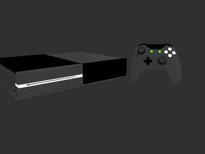 Modern Black Game Console With Wireless Controller For Home Gaming Entertainment 3d model