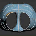 High Waisted Blue Denim Shorts With Front Pockets And Button Closure 3d model