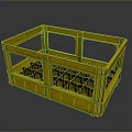 Durable Yellow Plastic Storage Crate With Divided Compartments For Home Organizing 3d model