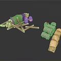 Practical Household Supplies Including Wooden Rack Fabric Barrels And Scrolls