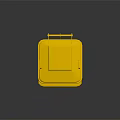 Yellow Recycling Trash Bin With White Recycle Symbol And Wheels