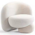 Orange Single Sofa Velvet Upholstered Modern Rounded Design With Decorative Spheres For Living Room