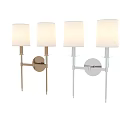 Elegant Modern Wall Sconces With White Fabric Shades And Polished Metal Bases