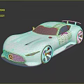 Shiny Silver Sports Car With Sleek Body Reflective Surface And Rear Spoiler Design