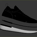 Modern Black Leather Shoes With White Sole And Comfortable Lightweight Design