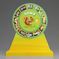 Happy Spin Wheel Featuring Squirrel And Multiple Small Images On Yellow Base 3d model