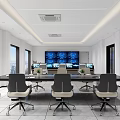 Command Control Room of Modern Monitoring Room 3d model