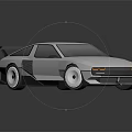 White Sporty Two Door Car With Rear Spoiler And Sleek 3D Model Design