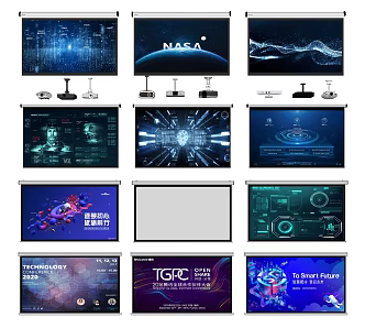 Modern Projection Curtain 3d model