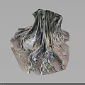 Natural Wood Stone Decorative Structure With Intricate Root Texture And Earthy Design
