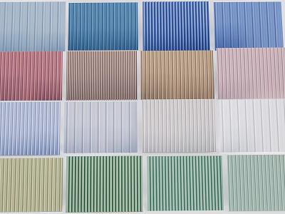 Colorful Striped Glass Panels In Various Pastel And Vibrant Hues 3d model