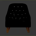 Classic Deep Purple Tufted Armchair With Button Details And Wooden Legs