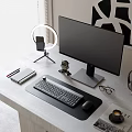 Modern desk computer equipment 3d model