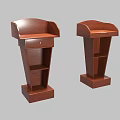 Brown Wooden Desks With Drawer And Shelves For Office Study Use