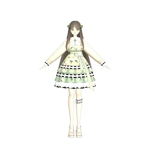 Second-dimensional noble sister beautiful girl princess 3d model