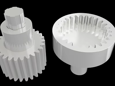 Layered And Inner White Metal Gears As Hardware Tools Components 3d model