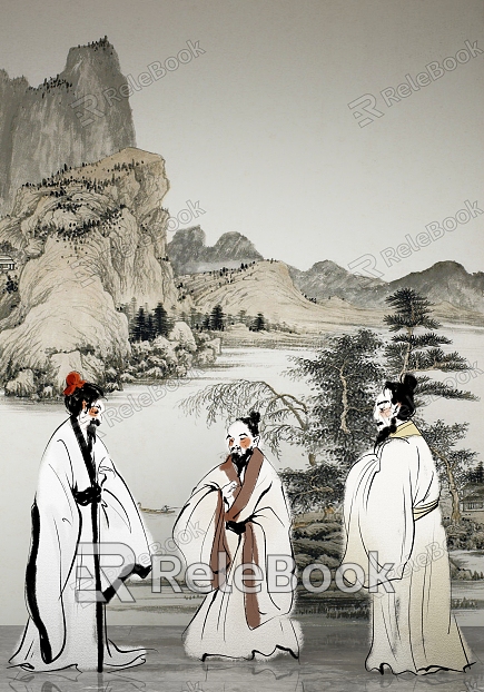 chinese figure painting the ancients model