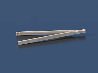Long Slim Silver Metal Household Clips For Kitchen Food Handling And Cooking 3d model
