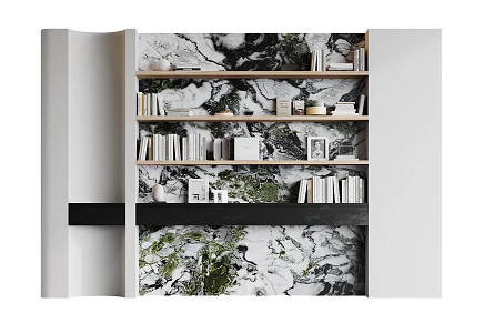 Modern bookcase 3d model