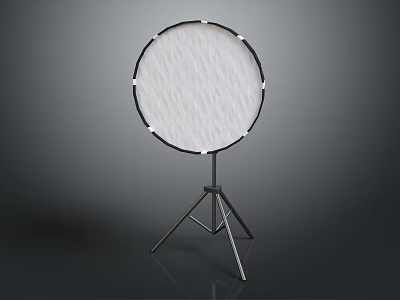 Public Office Area With Ring Light Tripod Setup For Bright Workspace Design 3d model