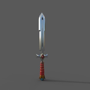 Cartoon Weapon Long Sword Big Sword 3d model