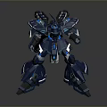 Blue Mech Robot Character Design For Game And Movie Scenes