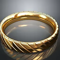Elegant Shiny Golden Bracelet With Diagonal Stripe Design For Daily Use
