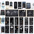 Decorative Chalkboard Signs With Menu Designs Hand drawn Art And Various Stands
