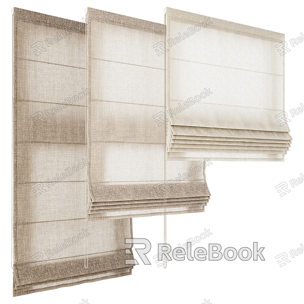 Fabric Plain Curtain Roman Curtain model