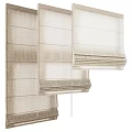Stylish Beige Roman Shades In Different Folded States