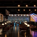 Modern Bar Interior Design With Warm Lighting Cozy Seating And Wine Racks