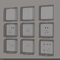 Modern Wall Mounted Switch Panels With Various Switch And Socket Designs