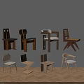 Stylish Modern Dining Chairs With Various Designs Backrests And Wooden Metal Frames For Home