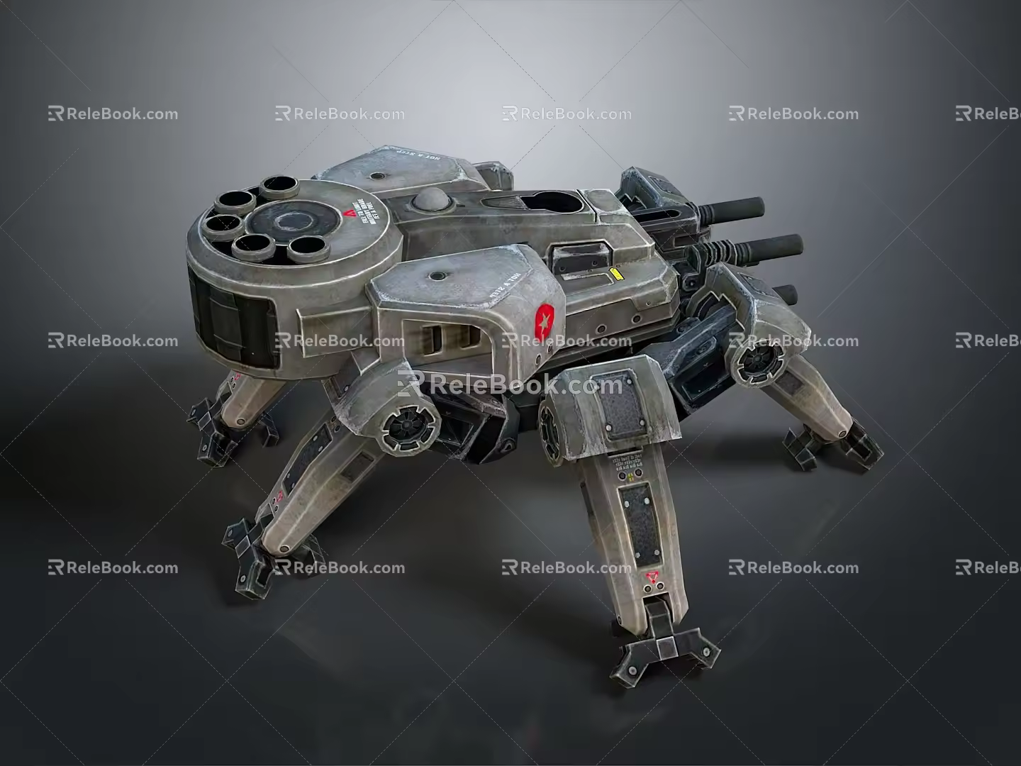 Turret Turntable Railgun Sci-fi Tower Defense Game Tower Defense Sci-fi Turret Game Turret Game Battery 3d model